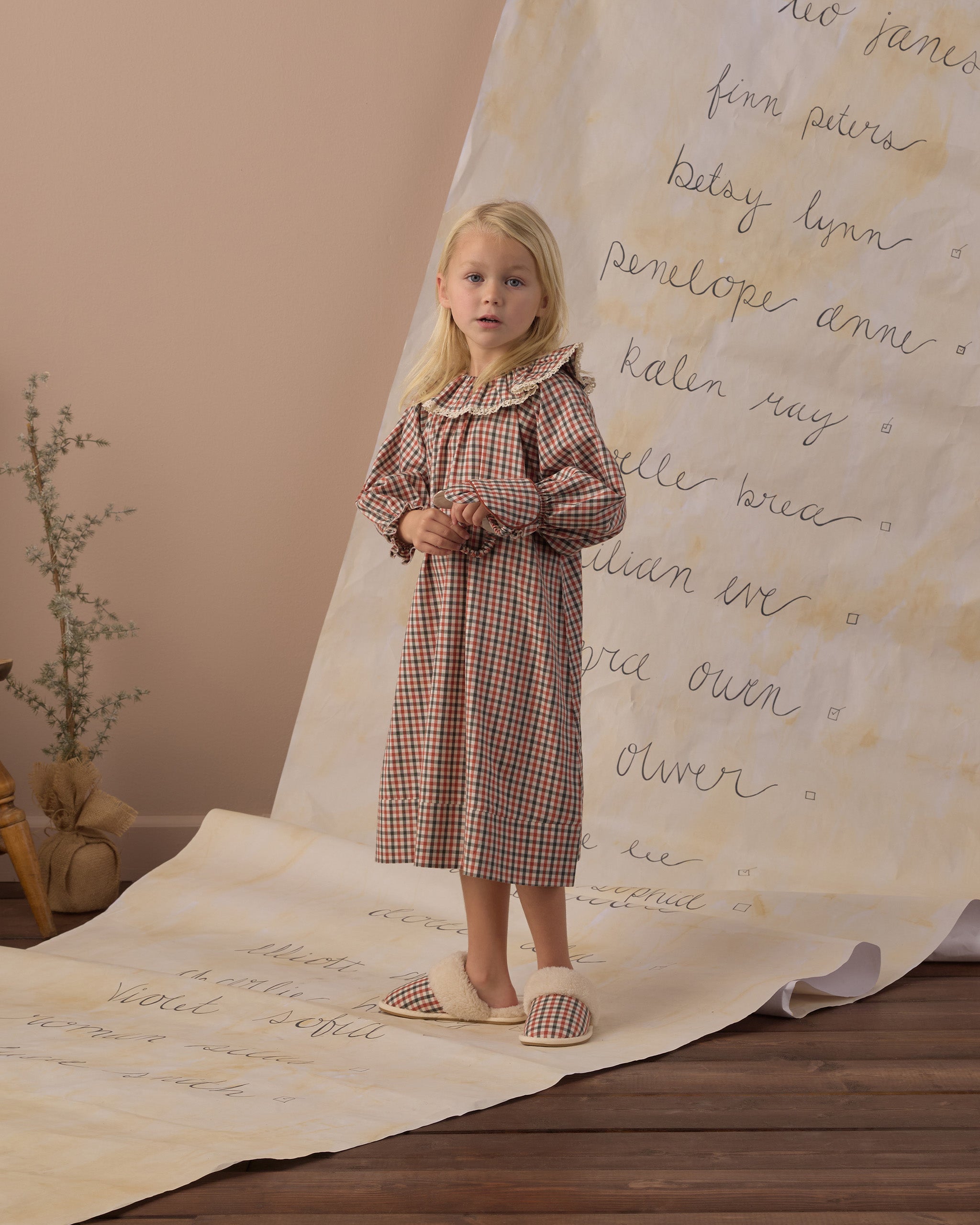 Rylee + Cru Girl's Nightgown | Holiday Gingham studio