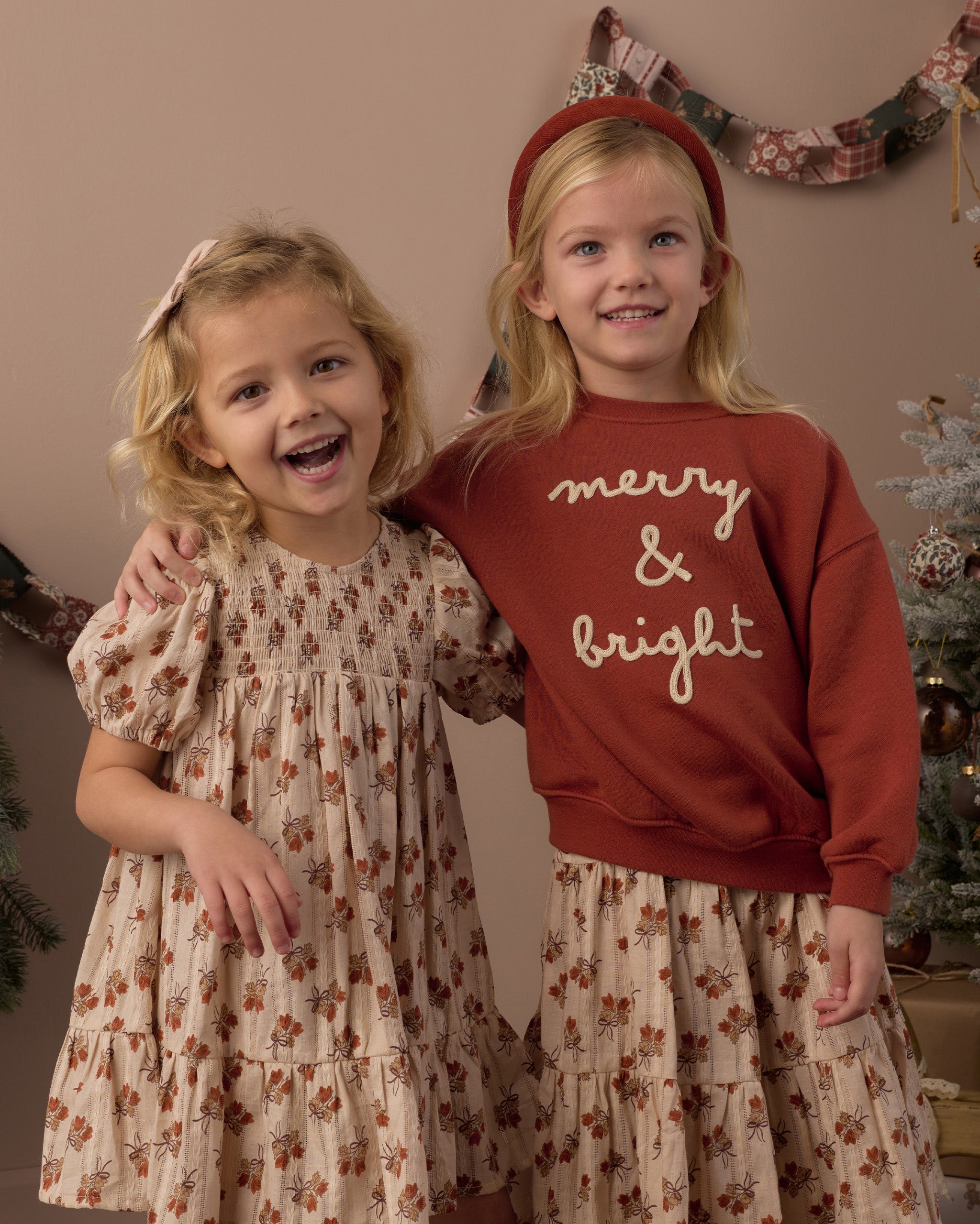 Rylee + Cru Girl's Relaxed Sweatshirt | Merry & Bright Family Matching Holiday Styles