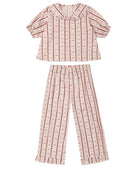 Rylee + Cru Girl's Ruffle Pajamas | Candycane Lane Flat Lay