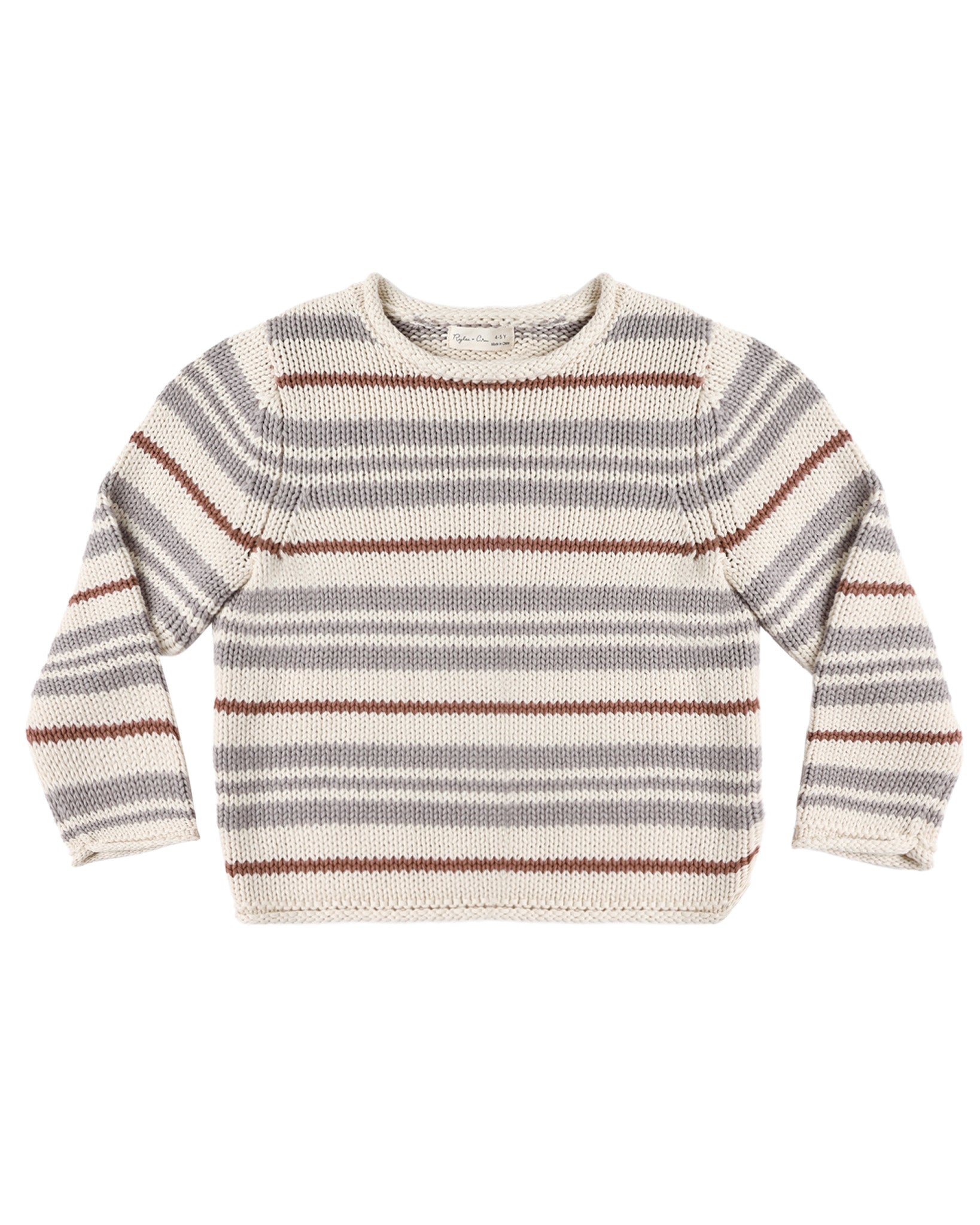 Rylee + Cru Jacques Sweater | Dusty Blue Stripe flat lay