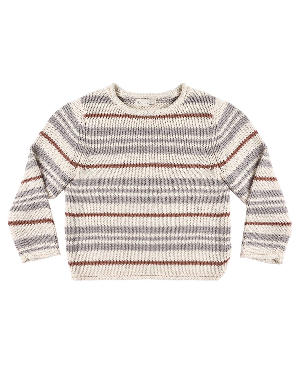 Rylee + Cru Jacques Sweater | Dusty Blue Stripe flat lay