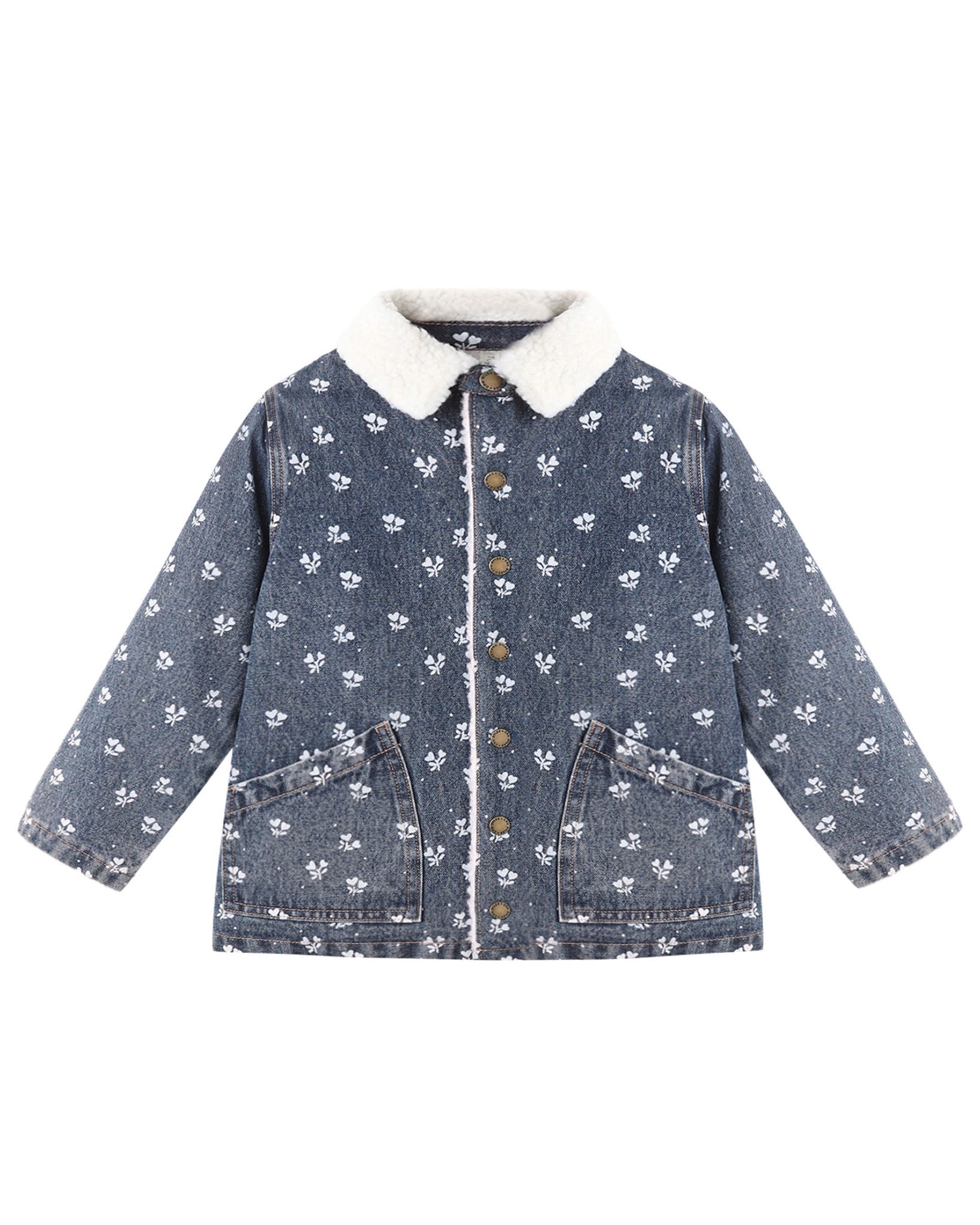 Rylee + Cru Long Chore Coat | Heart Ditsy front flat lay