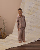 Rylee + Cru Long Sleeve Pajamas | Holiday Gingham studio model full length