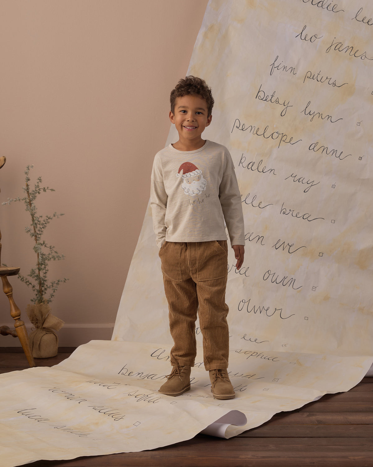 Rylee + Cru Long Sleeve Tee | Santa Full Length Studio Model Photo