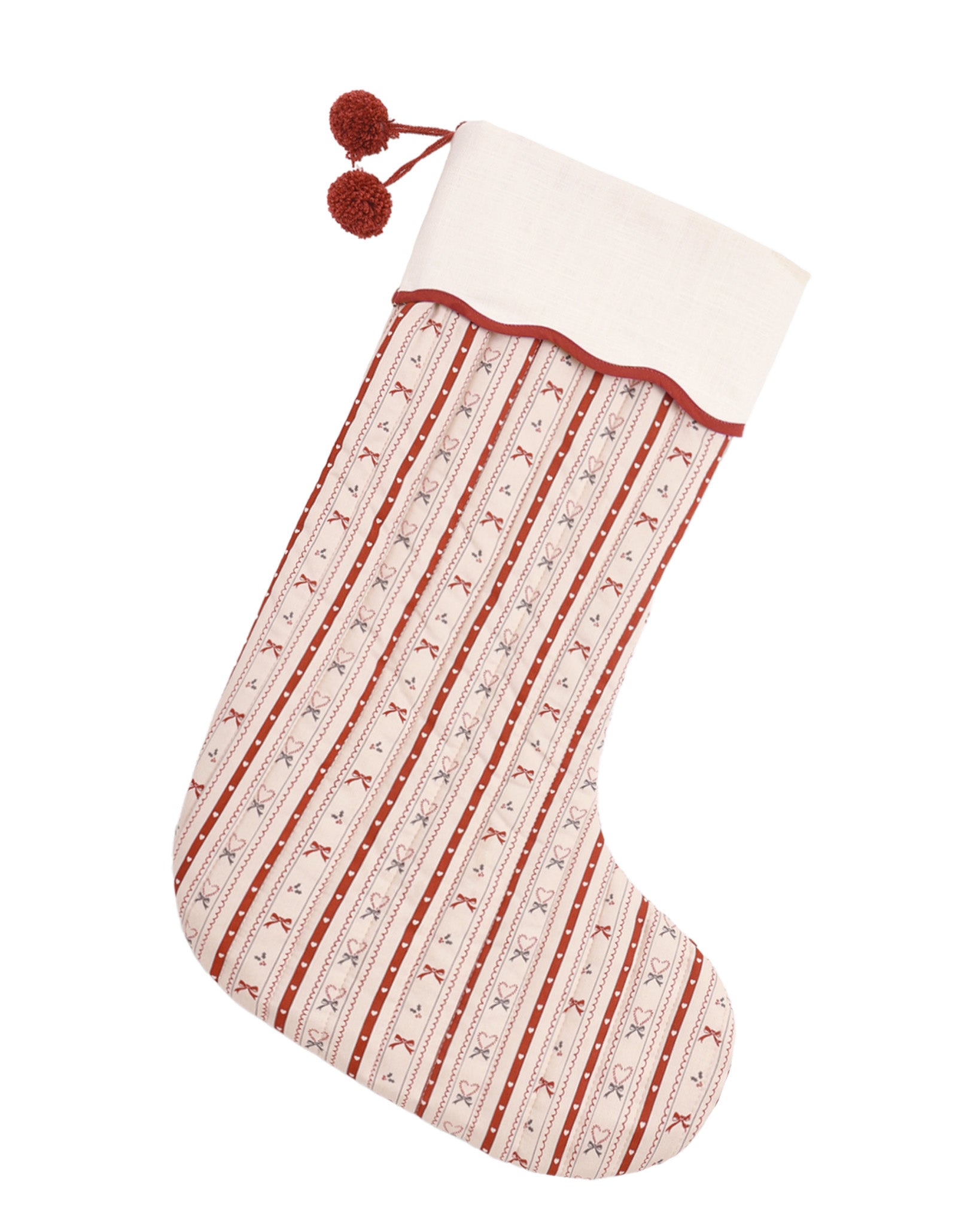 Rylee + Cru Noel Stocking | Candy Cane Bows flat lay