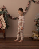 Rylee + Cru Organic Long Sleeve Pajama Set | Holiday Stripe