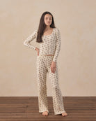 Full Length Model Wearing Rylee + Cru Teen Ribbed Lounge Set | Ruby Bloom