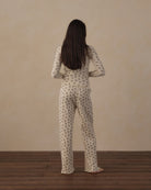 Model wearing Rylee + Cru Teen Ribbed Lounge Set | Ruby Bloom, rear view