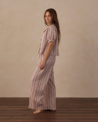 Rylee + Cru Women's Ruffle Pajamas | Candy Cane Lane Side Profile