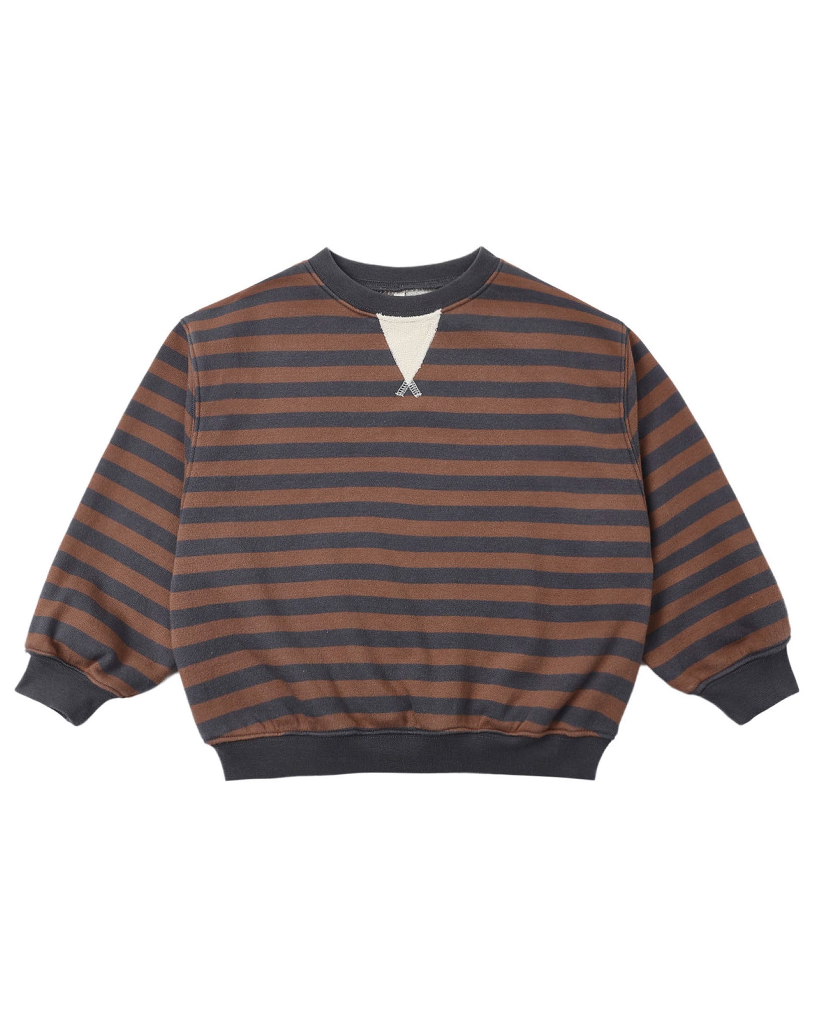 Rylee + Cru Oversized Crew | Mulberry Stripe flat lay