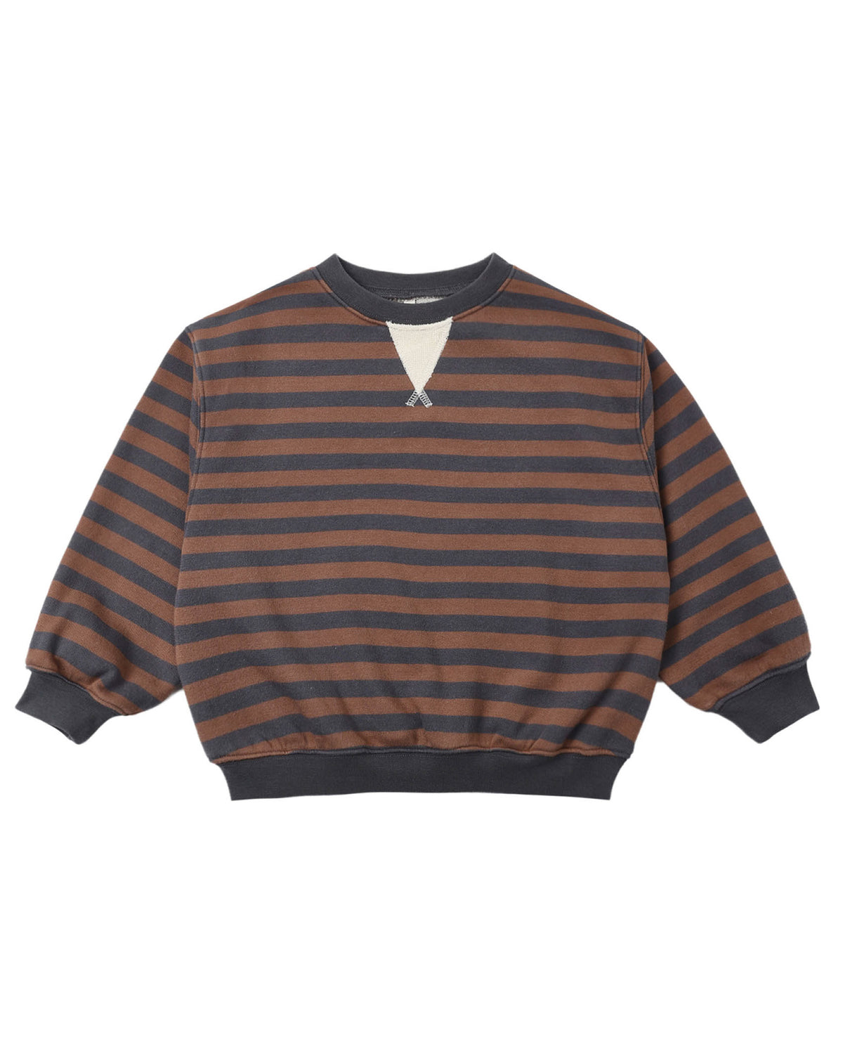 Rylee + Cru Oversized Crew | Mulberry Stripe flat lay