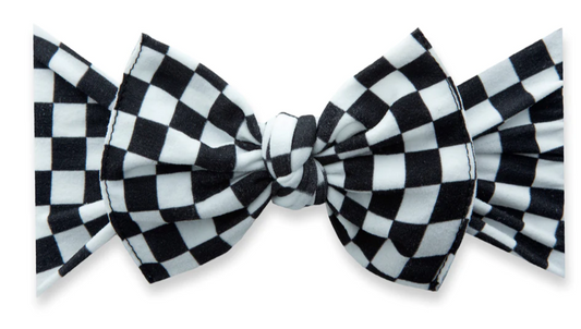 Baby Bling Printed Knot Bow II Checkmate