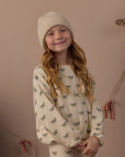 Rylee + Cru Spongey Knit Set | Evergreen Bows Girl's Model Photo