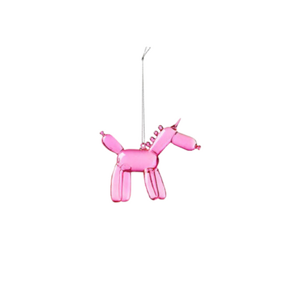 Balloon Animal Ornament I Pink Unicorn