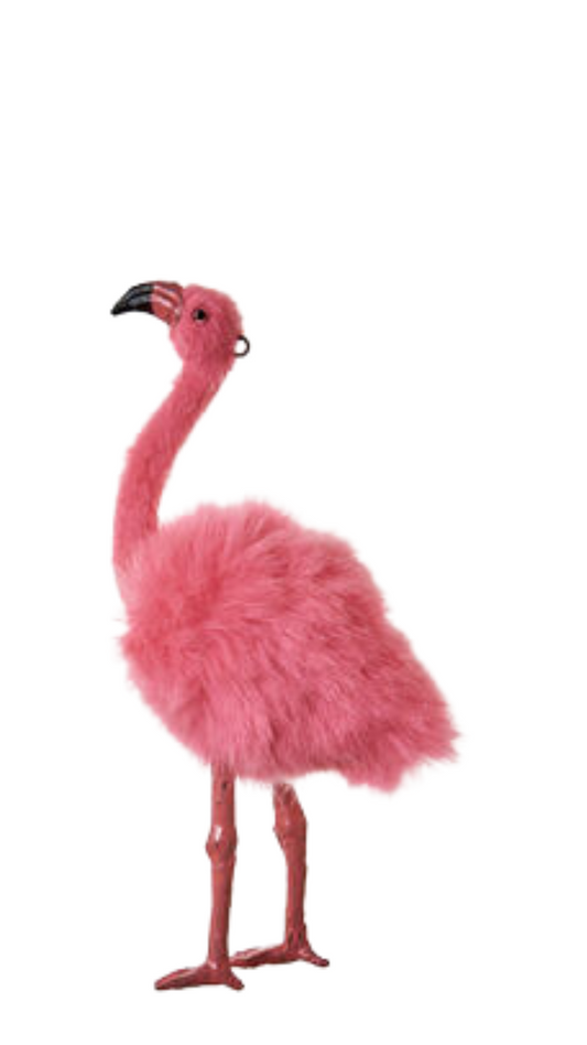 Fuzzy Flamingo Ornament I Peachy Pink