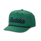 Youth Caddie Performance Rope Hat | Green & Navy flat lay