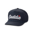 Youth Caddie Performance Rope Hat | White & Navy flat lay 