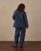 Rylee + Cru Women's Long Chore Coat | Heart Ditsy rear view