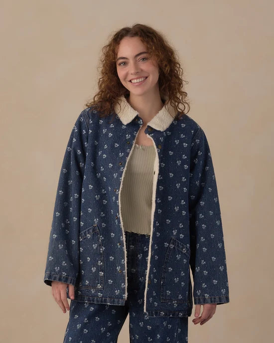 Rylee + Cru Women's Long Chore Coat | Heart Ditsy