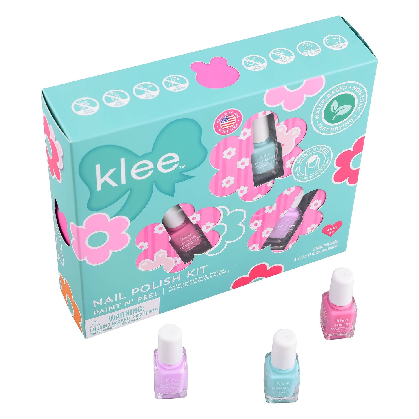 Fairy Showers - Klee Kids Water-Based Nail Polish Set