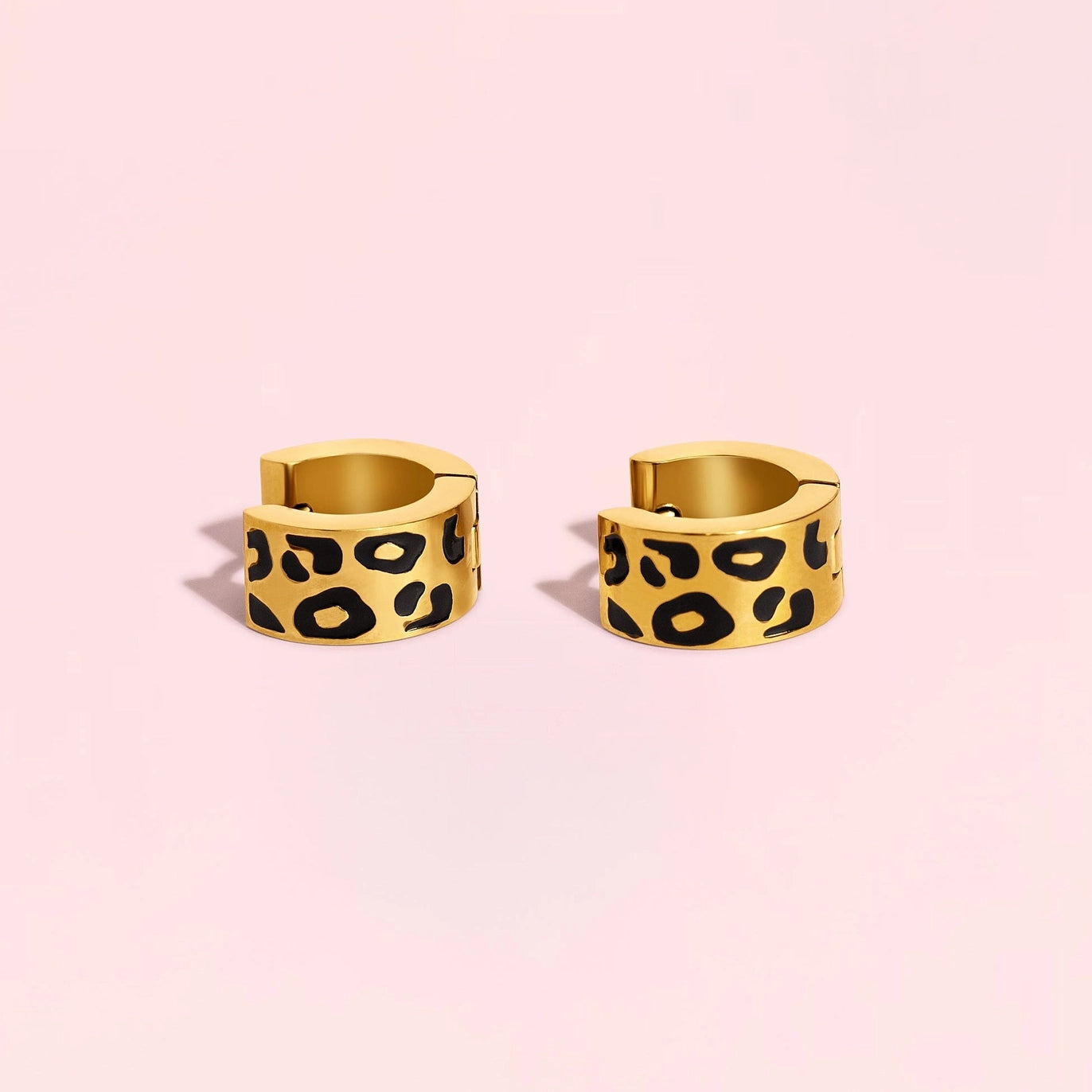 Pierced Co. Cheetah Print Huggies close up details