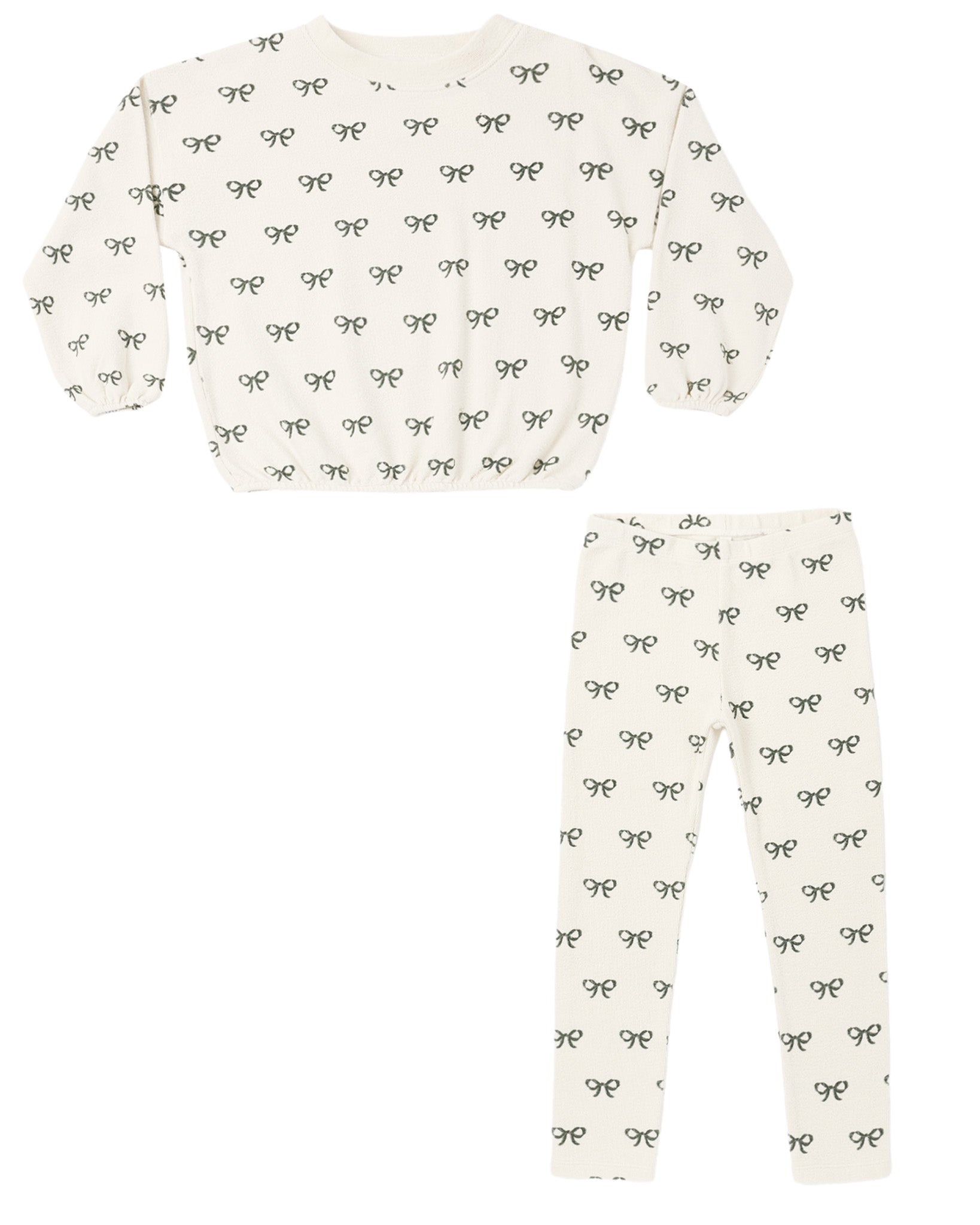 Rylee + Cru Spongey Knit Set | Evergreen Bows Flat Lay