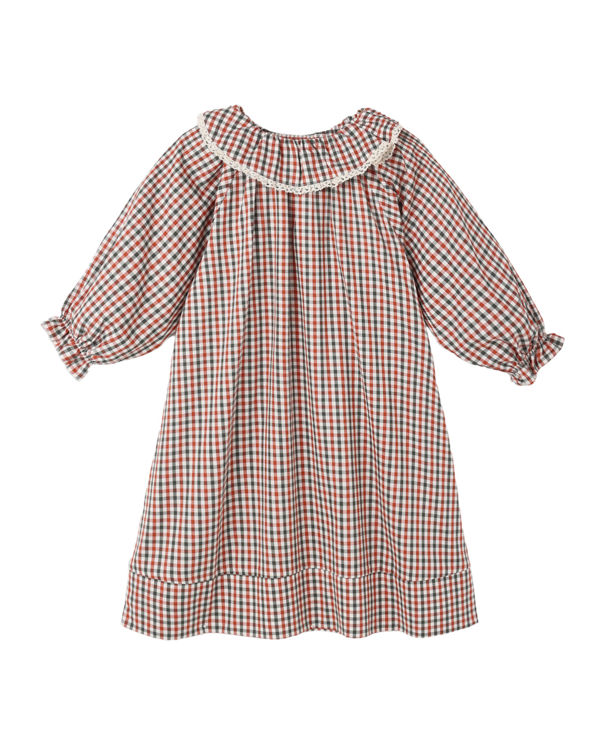 Rylee + Cru Holiday Gingham Girl's Nightgown Flat Lay