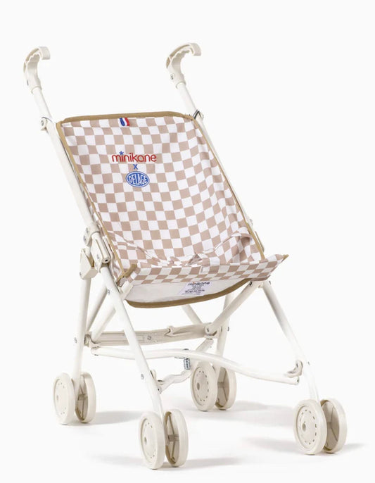 minikane x delage checkerboard racing stroller