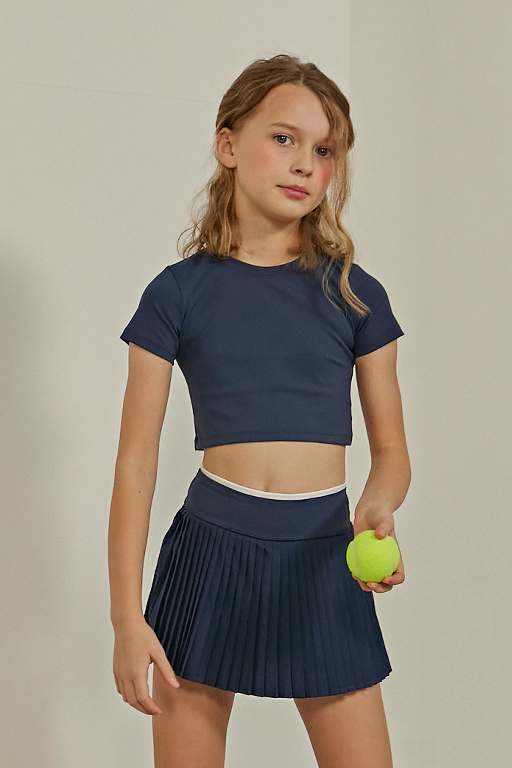 cropped shirt up close image in midnight blue 