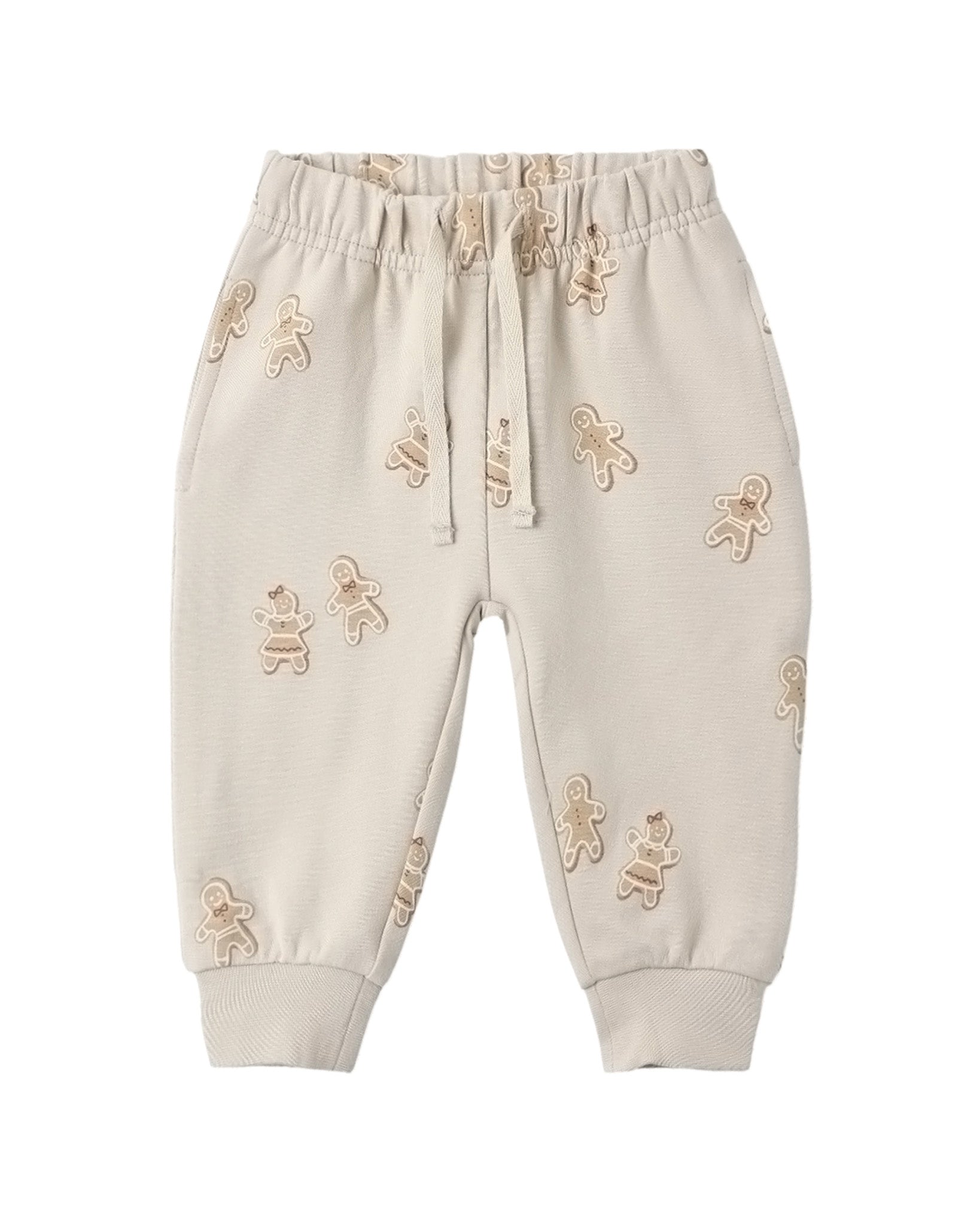 Quincy Mae Relaxed Fleece Baby Sweatpant in Gingerbread flat lay