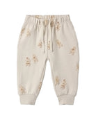 Quincy Mae Relaxed Fleece Baby Sweatpant in Gingerbread flat lay
