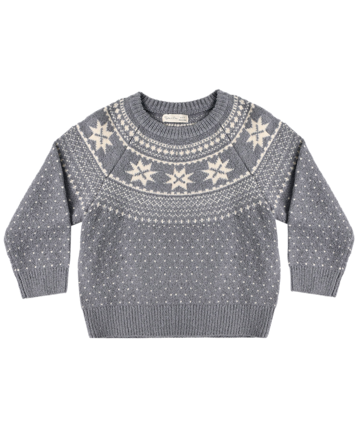 rylee + cru Fair Isle Sweater | Slate kids flat lay Rylee + Cru Boy's Fair Isle Sweater | Slate