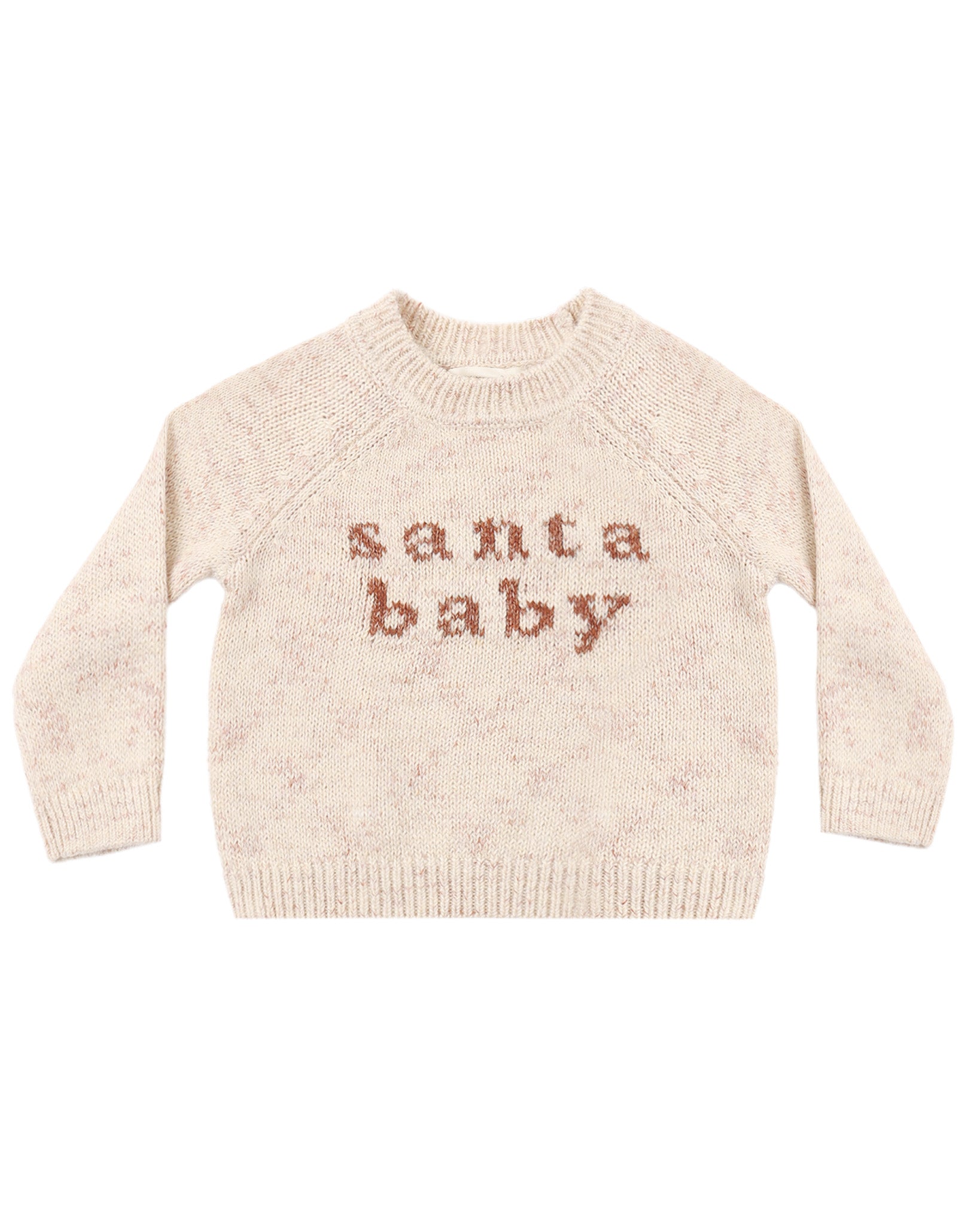 Knit Baby Toddler Sweater in Santa Baby flat lay