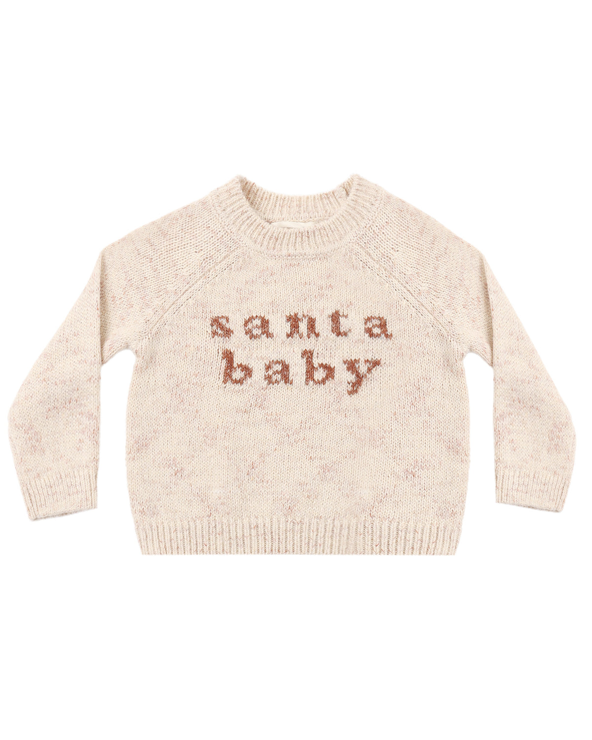 Knit Baby Toddler Sweater in Santa Baby flat lay
