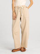 Thread & Supply Avril Pants in Khaki studio model photo