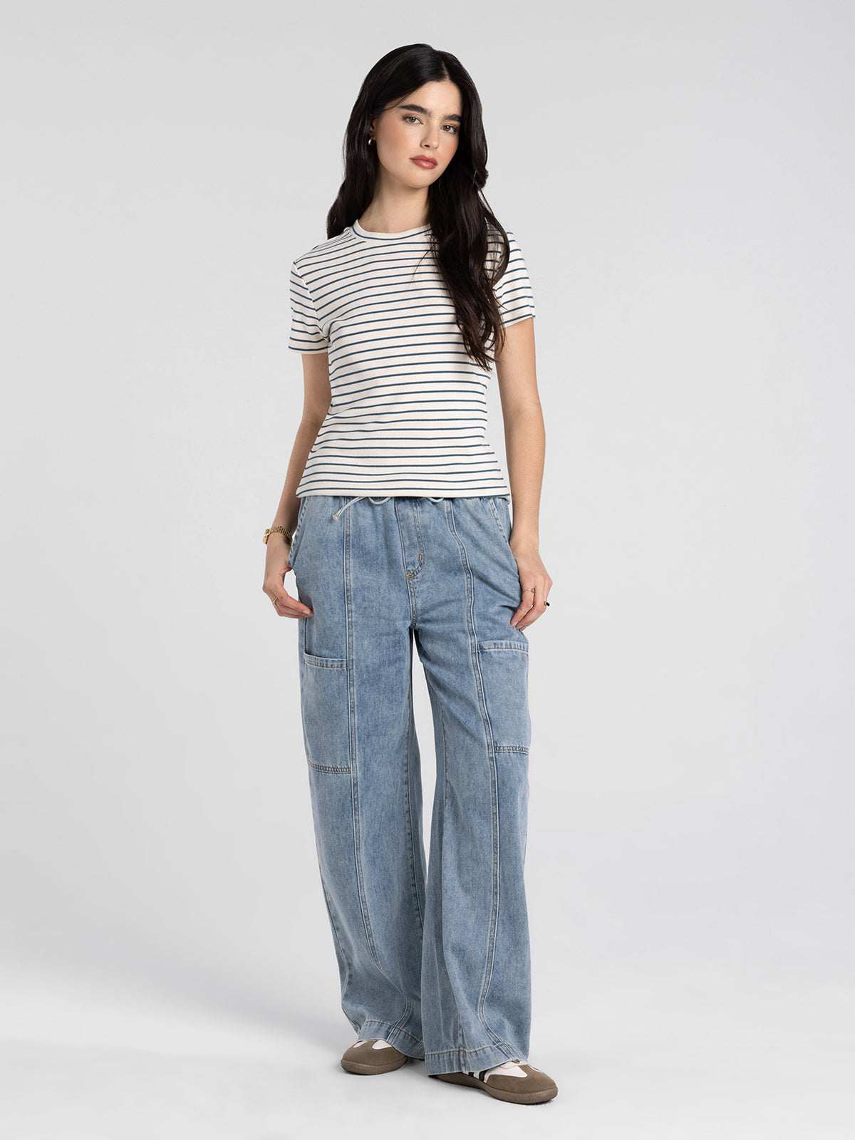 Thready & Supply Concord Pants | Kacey Wash full length studio model photo