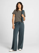 Thread & Supply Jasse Bottoms | Teal Heather full length studio model photo