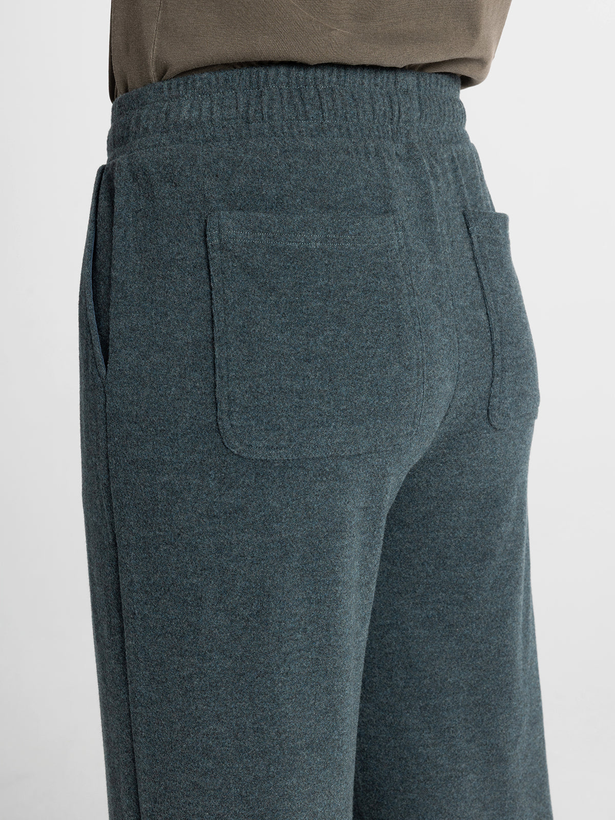 Thread & Supply Jasse Bottoms | Teal Heather fabric details