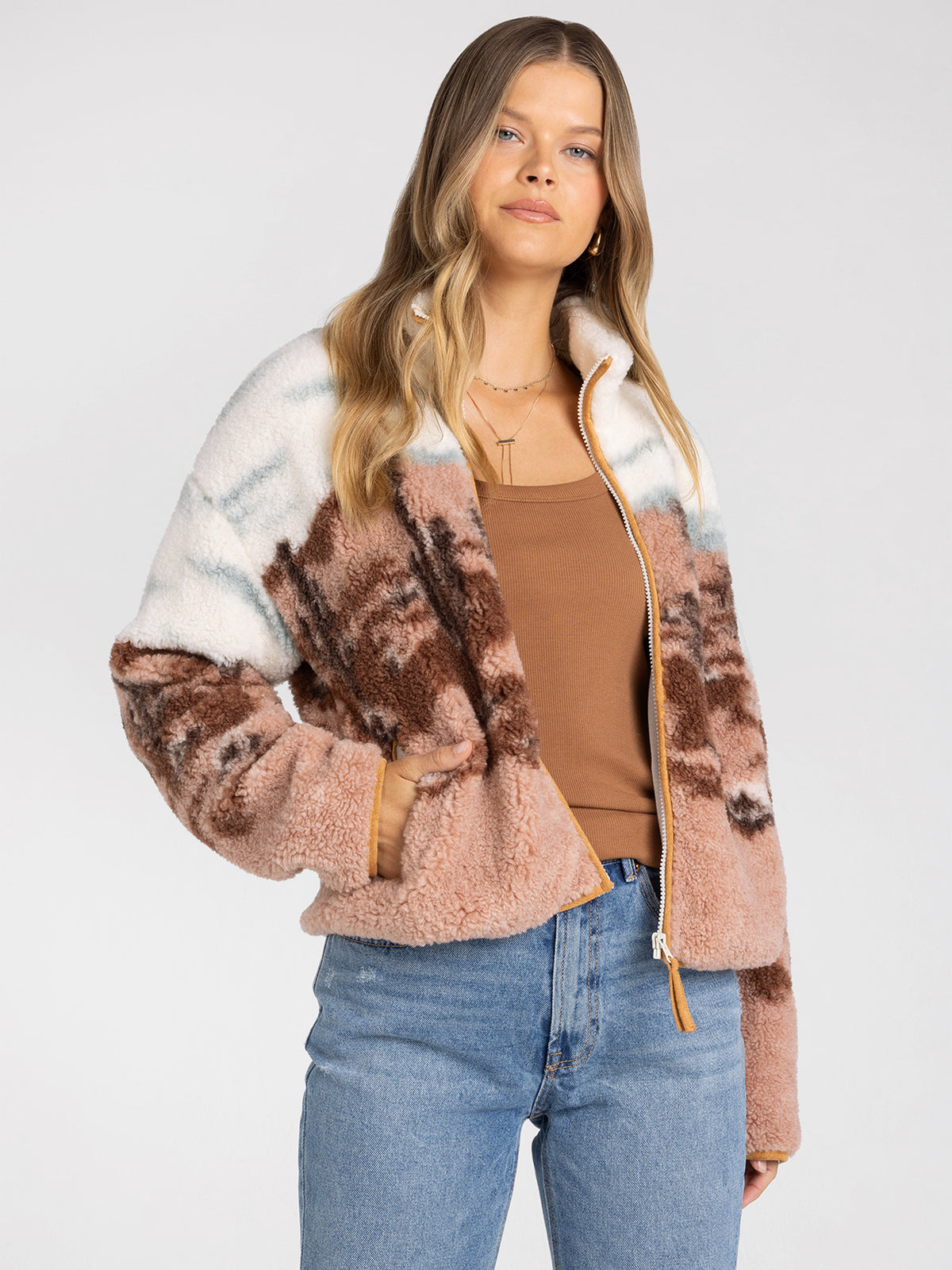 Thread & Supply Cory Jacket in Desert Rose model portrait