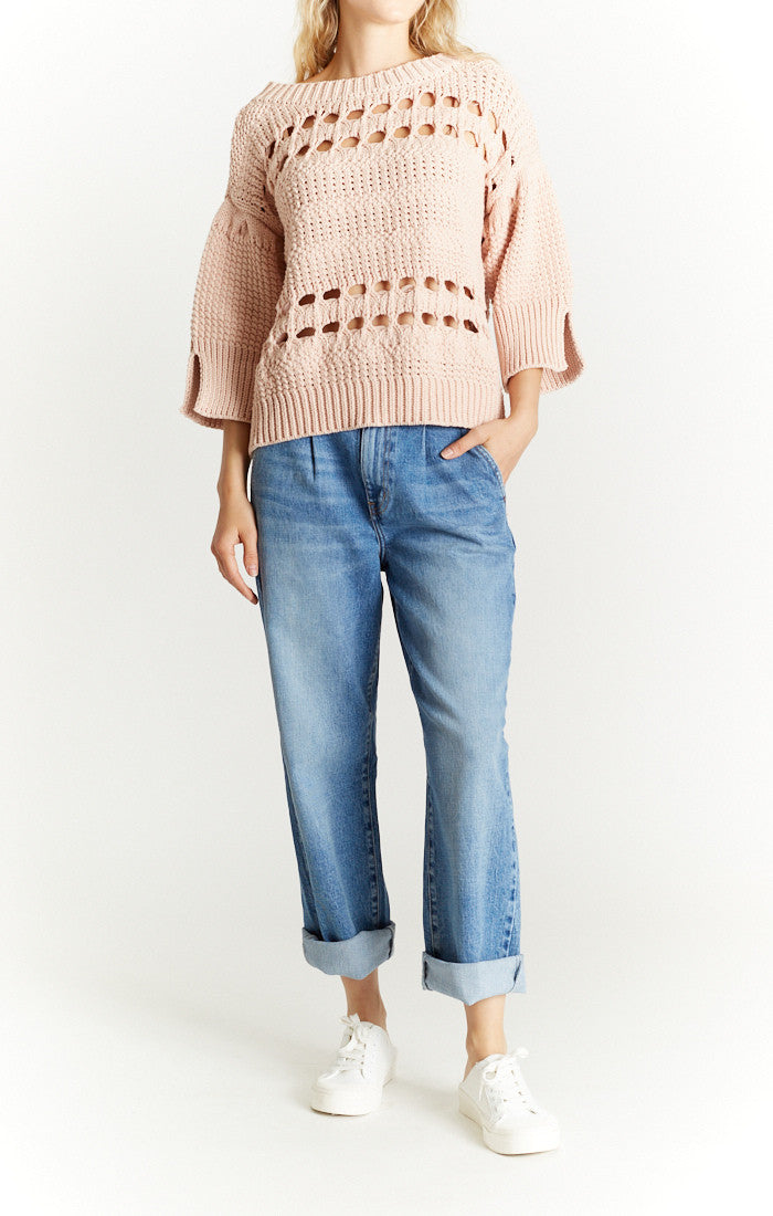 Multi Weave Sweater | Blush