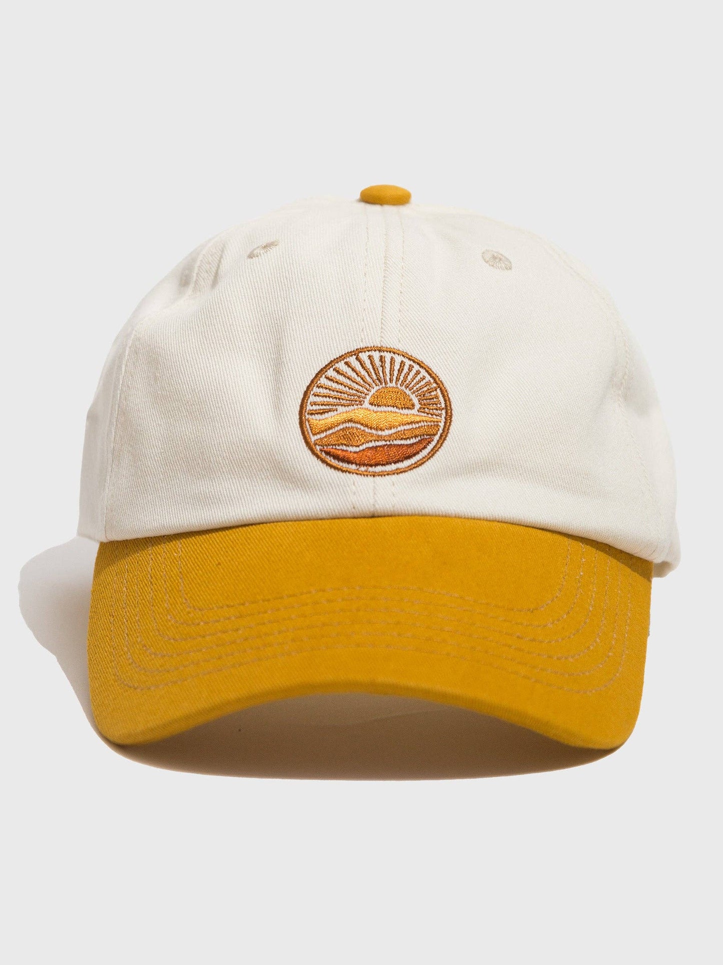 Men's + Women's Organic Mountain Sunrise Hat | Beige, Orange
